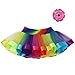 MOLFROA Baby Girls Colorful Layered Dance Outdoor Rainbow Tutu Skirt 5-6 Years