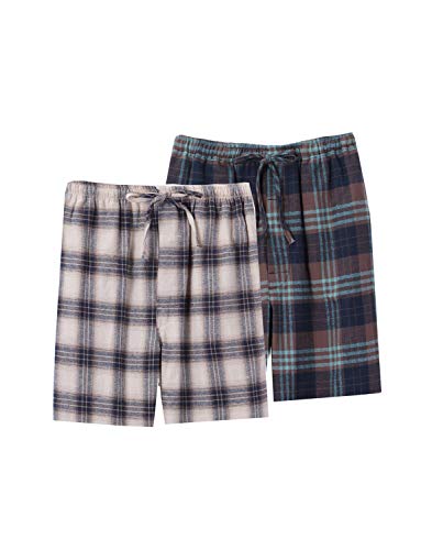 BYXKIDS Big Boys Shorts, Plaid Loose Cotton Sleep Lounge Pants 10-16 Years