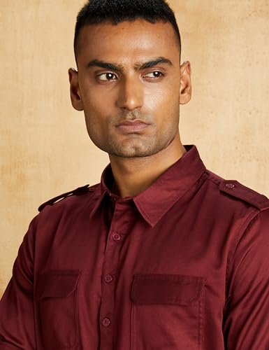 Image of Amazon Brand - Symbol Men's Cotton Solid Kurta Pyjama Set