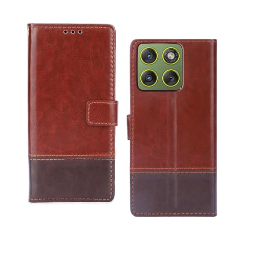 Image of amazon basics Moto Edge 70 5G Flip Cover | Card Pockets Wallet & Stand | Flip Cover for Moto Edge 70 5G (Tan and Coffee)
