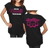 Jersey Basic Shirt Frauen und Damen T-Shirt Auch eine Prinzessin ballert dir eine (mit Rückendruck) Größe XS - 3XL