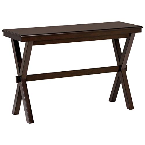 Ravenna Home Flush Mount Wood Cross Console Table, 15.75"W, Dark Brown Walnut