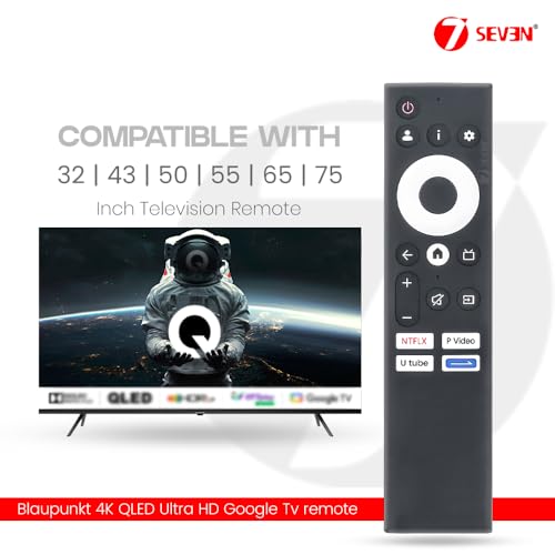 Image of 7SEVEN Compatible with Blaupunkt Google tv Remote Control Suitable for 43QD7050 55CSGT7023 65QD7030 75QD7040 Models Quantum Dot Series Smart 4K QLED Ultra HD Television Without Voice Command