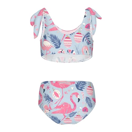 KLL Flamingo Christmas Pink Slate Girls Two Piece Bikini Sets Quick-Dry Swimming Bathing Suit Swimsuit2