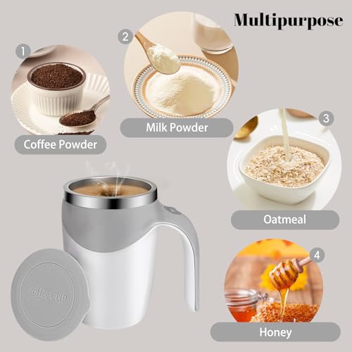 Taza de café auto mezclante 13 oz en acero y plástico miniatura 3