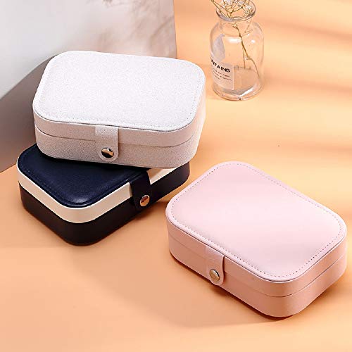 Image of Jewelry Box, Double Layer Travel Jewelry Organizer for Necklace Earring Rings Jewelry Case Holder for Women