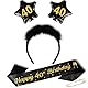 TUZELIYA 40. Geburtstag Frauen Männer - 40 Geburtstag Kopfschmuck mit Geburtstagsgürtel, Anstecknadel - Haarschmuck Glitter Schärpe für Birthday Party Dekorationen