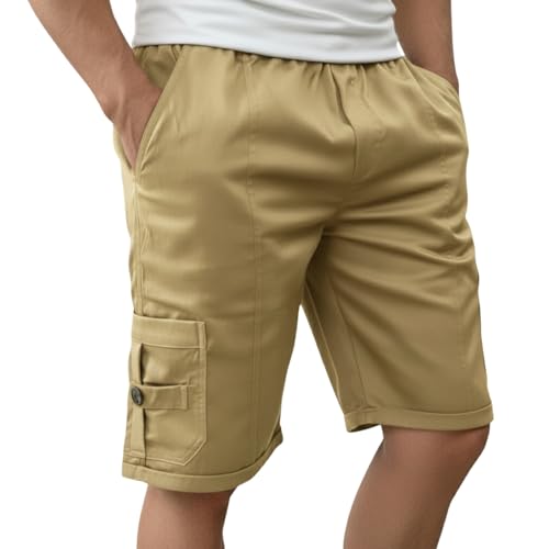 Image of NINQ Men's Half Cargo Shorts Featuring a Slim Yet Relaxed fit, Designed for Comfort. Stylish Casual Shorts with Functional Pockets, Perfect for Casual wear.