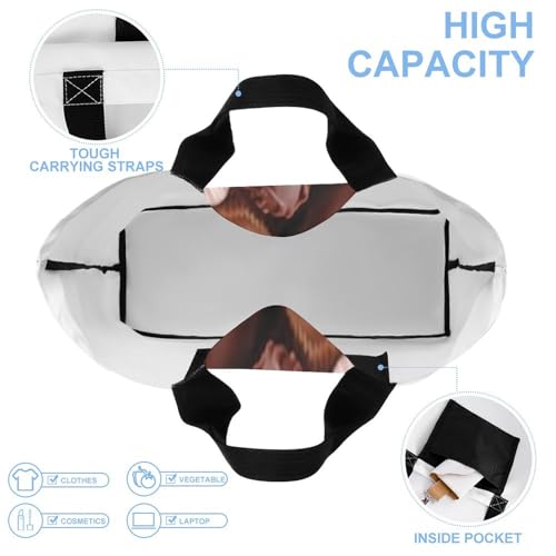 Women's Multi-Functional Shopping Bag，Color Chocolate Printing Messenger Bag Shoulder Bag for Travel, Work, Shopping & Parties with Inner Pocket, Grocery Bag Lightweight & Water-Resistant4