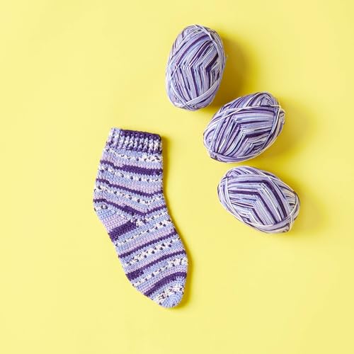 Image of Premier Yarns Fruits, Acrylic Sock Yarn, 2-Pack Bundled with Bella's Crafts Stitch Markers (Grape)
