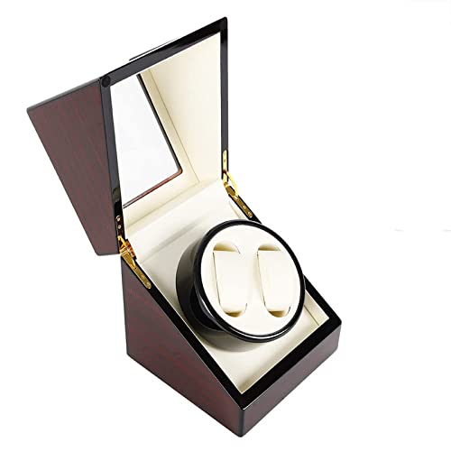 Lightakai Automatische Uhrenbeweger Box, 2+0 Holz Automatisch Uhrenbeweger Uhren Watch Winder Uhrenbox Uhrendreher Kasten mit 2 Kissen für die meisten Automatikuhren Cover