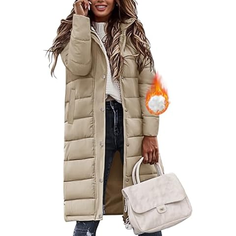 Vancavoo Women's Long Quilted Winter Jacket Cover