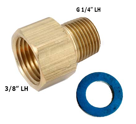 NJ Adapter G 3/8" Links innen x G 1/4" Links aussen Gewinde Übergangsstück Gas Reduzierstück