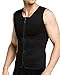 Roseate Men's Body Shaper Hot Sweat Workout Tank Top Slimming Neoprene Vest for Weight Loss Tummy Fat Burner (Black w/Zipper, Large)