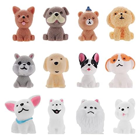 cobee Hundefiguren-Spielset, 12 Stück, realistische Mini-Welpen-Figuren Cover