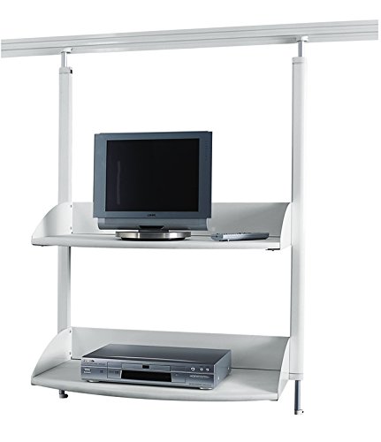 Preisvergleich Produktbild Legamaster 7-325300 Multimedia Regal für Legaline Dynamic Wandschienensystem, 2 verstellbare Böden, weiß