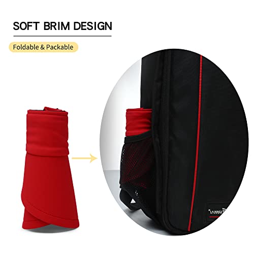 Saitag Sun Visors For Women - Flexible Brim Adjustable Sun Hat Soft Visor For Golf Running Tennis Red #TOP4