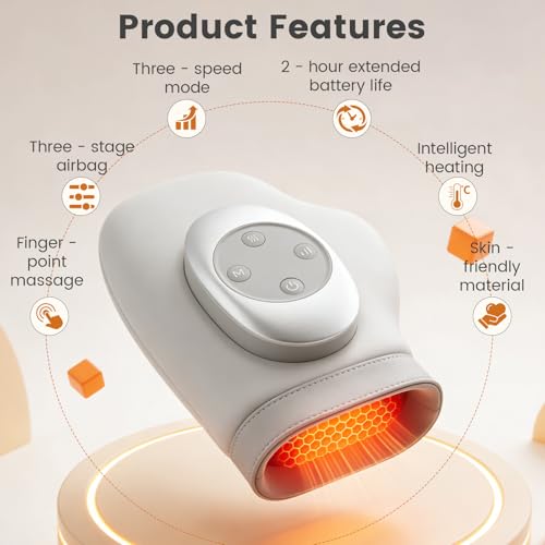 Massageur de mains pour l'arthrose avec chaleur et gants de compression électrique - 2