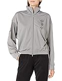 Ajuste regular adidas Originals Top grande con logo para mujer, Gris Sólido/Rosa Verdadero, XS