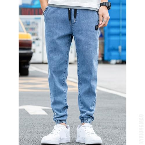XYXIONGMAO Men's Baggy Blue Japanese Jeans Drawstring Sweatpant Denim Joggers Men Black Casual Hip Hop Sweatpant Jeans Mens4