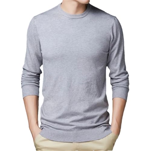 Men's Round Neck Solid Color Knitted Sweater Bottoming Sweater Thin Slim Pullover Jumper
