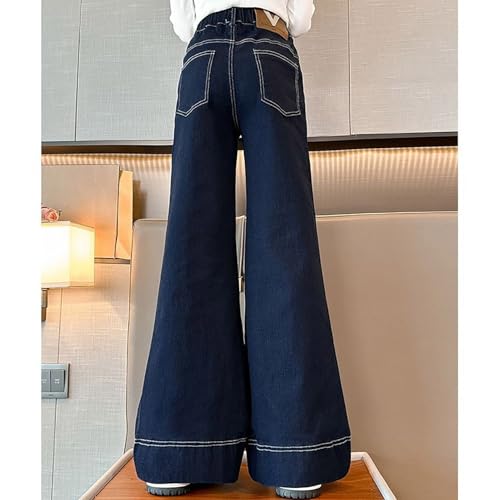 Girls Wide Leg Jeans Casual Elastic Waist Straight Leg Denim Pants Streetwear Jeans Pants Winter Trousers Clothes3
