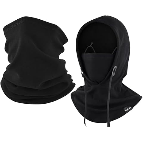 Neck Warmer Black Bundle Balaclava Hoodie Mask Black Cover