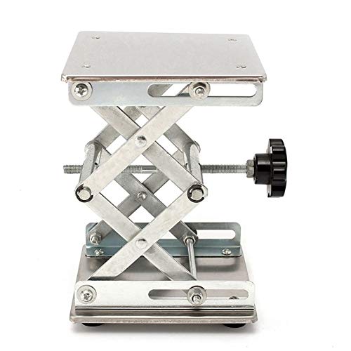 Mesa de laboratorio de acero inoxidable con soporte de tijera elevable 150 mm 5