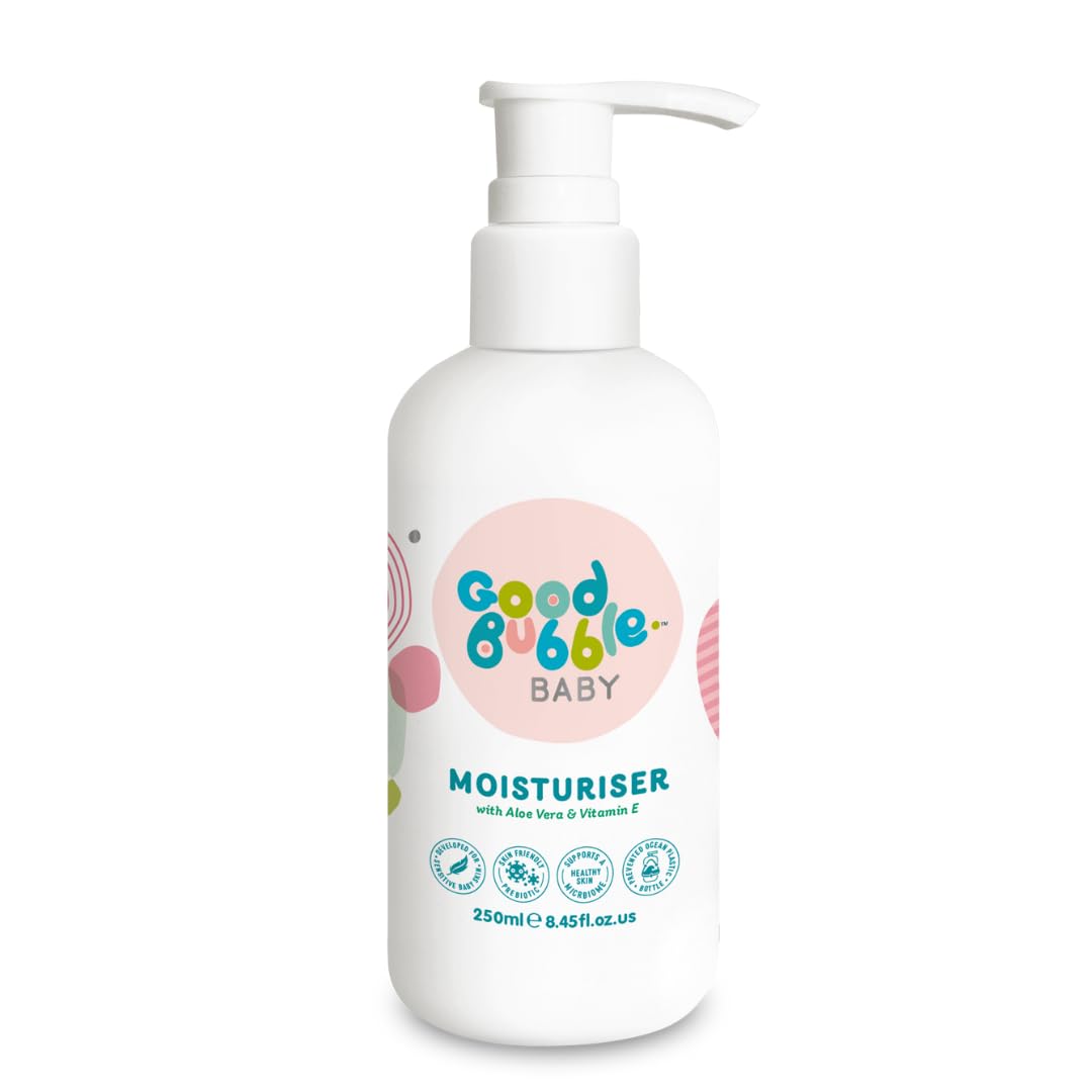 Good Bubble Baby Moisturiser with Aloe Vera & Vitamin E (250ml) - Gentle Hydrating Lotion for Sensitive Skin - Prebiotic Skincare for Babies & Toddlers