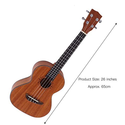 Ukulélés, couleur bois ukulélé portable à son chaud de 26 pouces avec accordeur pour jouer(U26MS) - Les Beatles, Paul McCartney, John Lennon, RIngo Starr, George Harrison Ukulélés, couleur bois ukulélé portable à son chaud de 26 pouces avec accordeur pour jouer(U26MS) – Image 7