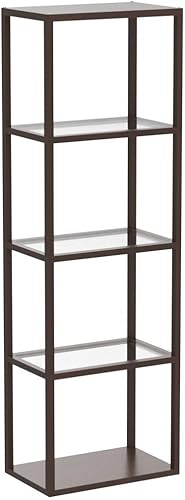 Miniatura 4 de FENLO Estante de exhibición de vidrio de lujo de 66 pulgadas con lámparas LED regulables estantes de vidrio resistentes para dormitorio gabinete