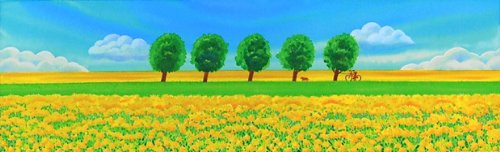 Amazon.co.jp: 栗乃木ハルミ（くりのきはるみ）・菜の花畑（絵画・版画