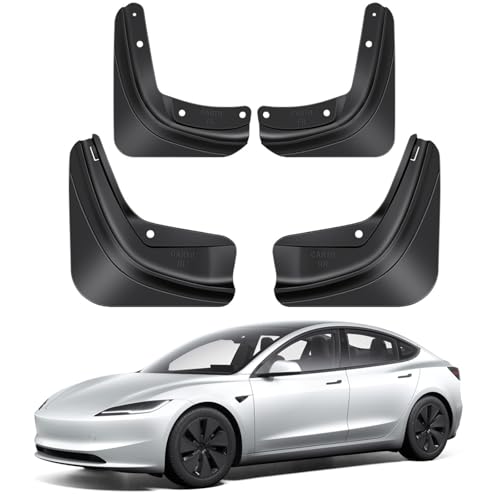 Image of Upgraded 2024 2025 2026 Tesla Model 3 Highland Mud Flaps Splash Guards Fenders No Drilling No Tape Mudflaps All Weather Protector Mudguards for Tesla Model 3 Exterior Accessories (Set of 4)