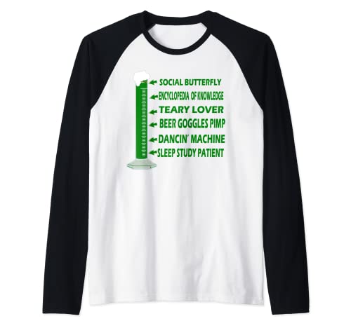 Irish Holiday Green Beer Drunk Indicador Divertido Cita Novedad Camiseta Manga Raglan