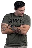 Army Field Artillery Tee Shirt - U.S. Military Physical Training PT Soldier Workout OD Green T-Shirt-(FieldArt,L)