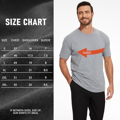 Men's Cotton Crew Neck T-Shirts 4-Pack - Soft Short Sleeve Basic Tees, Comfortable Classic Fit Jersey Shirts for Men4