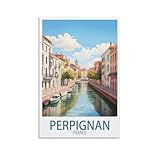 NPRZM Plaque en métal Perpignan Frances pour maison, bar, pub, cuisine, garage, restaurant, décoration murale, 15 x 30 cm