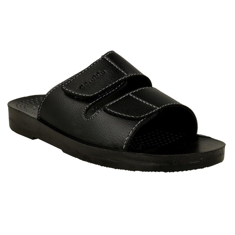 Image of AEROBLU Comfortable Flat Slippers for Men | Dual Adjustable Velcro Strap | Anti SKid & Lightweight Slip-On Flats for Indoor & Outdoor use