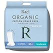 Rael Incontinence Pads for Women, Organic Cotton Cover, Postpartum Essential, Heavy Absorbency, Bladder Control, 4-Layer Core with Leak Guard Technology, Long Length (Moderate, 30 Count)