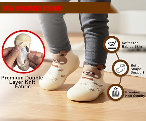 Image of Baby Sock Shoes Boys Girls First Walking Shoes Non-Slip Slippers Soft Sole Sneakers Toddler Infant Babygirl
