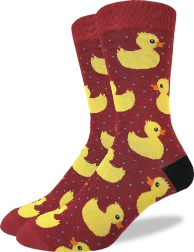 Good Luck Sock Men's Rubber Ducks Socks, Adult, Shoe Size 7-12
