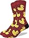 Good Luck Sock Men's Rubber Ducks Crew Socks - Red, Adult Shoe Size 7-12