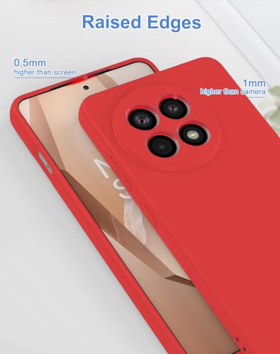 Image of DIZORO Compatible with OnePlus 13r 5G Back Cover with Upgraded Square Edges for Camera Protection Shockproof Flexible Matte Liquid Silicone Mobile Phone Case (Rose Red)