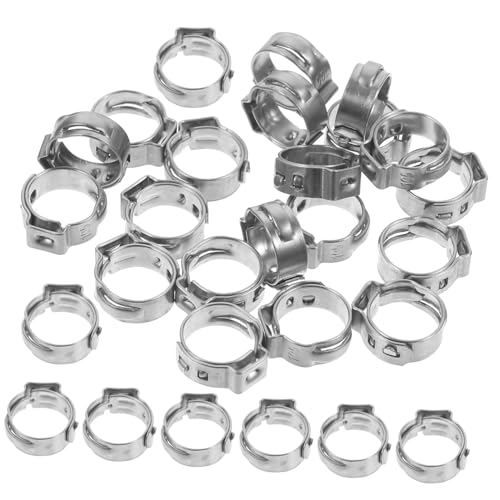WOONEKY 20pcs Tube Clamp Rings Tubing Fitting 304 Stainless Steel Cinch Clamp Rings for Pex Fittings Crimping