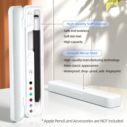 Image of AZF Hard PC&Silicone Magnetic case for Apple Pencil case(Apple Pencil Pro /2nd Gen /1st / (USB-C) and Samsung Galaxy S-Pen Series Pencil Protection Carrying Case.(White)