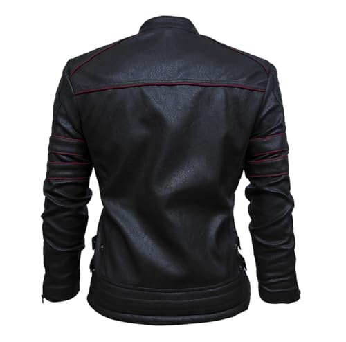 Apocrypha Mens Faux Leather Biker Coat Leather Motorcycle Jacke Bomber Jacket2
