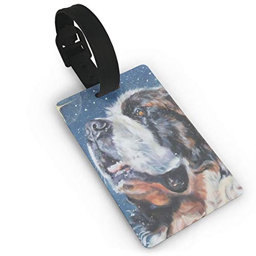 Charm Saint Bernard Dog Stars Funny Themed Printed Rolling Airplane Luggage Name Tag Travel Suitcase Identifier Set Bag Durable Labels For Women Men Kids Baggage Accessories