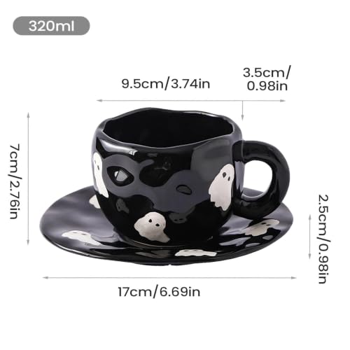 Tazas de Halloween para niños vajilla irregular de cerámica para bebidas calientes oficina 6