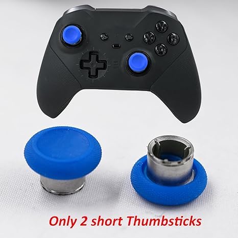 Image of 2 Pcs Metal Short Thumbsticks Replacement for Xbox Elite Series 2 Controllers,Short Concave Magnetic Analog Joysticks for Xbox Elite Series 2 Core Standard Height Thumbsticks(Blue)