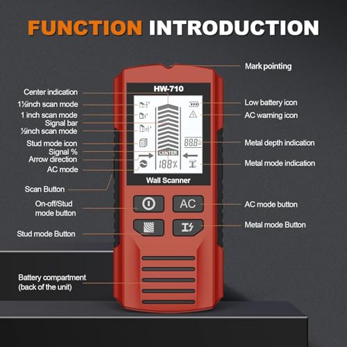 Evita dañar tuberías y cables con este detector portátil digital 8
